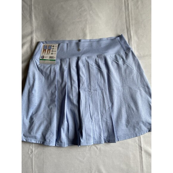 Tennis Skort Blue Pleated Back UPF-30 Sz XL Quick Dry Izod Stretch Hidden Pocket - Picture 3 of 8